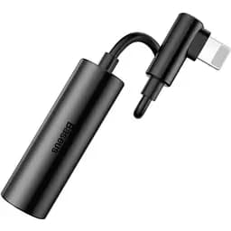 Перехідник адаптер Baseus L42 Lightning Male to 3.5mm+Lightning Female Black