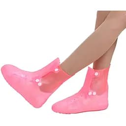 Бахіли на взуття Lesko від води та бруду гумові SB-108 3XL (44-45) Pink (15025)