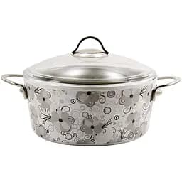 Каструля Interos алюмінієва 5 л 26 см глибока з кришкою Мереживо (1279)