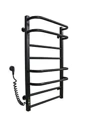 Электрический полотенцесушитель Kosser Нелио 800x500/8 ЕL тайм. Нержавеющая сталь (черный) ДН01EL, Черный матовый, Левое