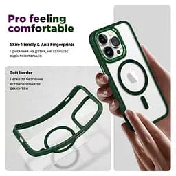 Чехол Apple iPhone 13 Pro Max, Unit MagSafe, зеленый, прозрачный, магсейф, противоударный, магнитный, панель-накладка с поддержкой MagSafe, с поддержкой беспроводной зарядки, TPU+PC, защита всего корпуса, ударопрочный, ArmorStandart (ARM66944) - мініатюра 2