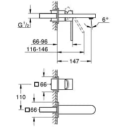 Змішувач для раковини Grohe Plus на 2 отвори, M-Size (29303003) - мініатюра 5