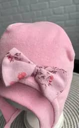 Утеплена весняна шапочка для новонародженої дівчинки Rose 0-3 міс. (35-38 см) Lari Рожевий - мініатюра 2