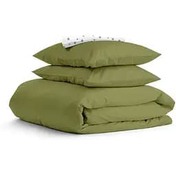 Комплект постільної білизни Cosas Avocado CS10 Євро авокадо (Ranfors74_Avocado_El180x30-StarGrey_200)