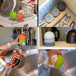 Друшляк силіконовий портативний фільтр для консервних банок, Kitchen Master Сірий 87271 - мініатюра 9