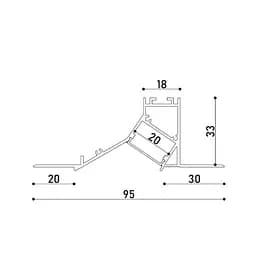 LED профіль врізний під шпаклівку з розсіювачем PC, 3м KLOODI KLP9534 3 WH - мініатюра 4