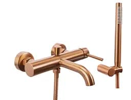 Смеситель для ванны Rea Lungo brushed copper настенный с изливом REA-B1115 Теплый закат