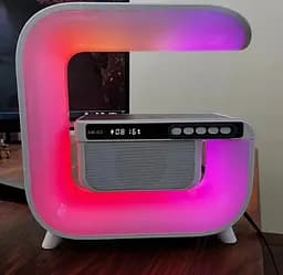Нічний смарт XM-G3 RGB підсвічування Bluetooth з колонкою бездротовою зарядкою годинником радіо 15 Вт - мініатюра 5
