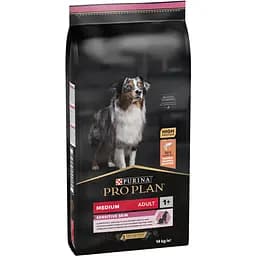 Сухий корм Purina Pro Plan Medium Adult 1+ Sensitive Skin для дорослих собак середніх порід з чутливою шкірою з лососем 14 кг (12375802)