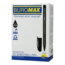 Ручка масляна Buromax Hypnos чорна 0.5 мм упаковка 50 шт. (BM.8353-02)