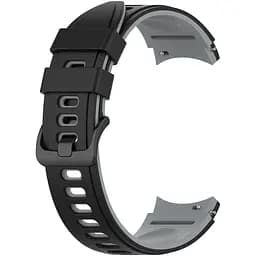 Ремінець для Samsung Galaxy Watch 5 44mm - чорно-сірий ширина кріплення 20мм силікон Watchbands Ricco (W19-5WB91937766)