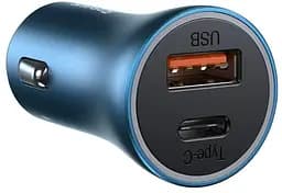 Автозарядное устройство Baseus Golden Contactor Pro 40W A+C (CCJD-03) синий