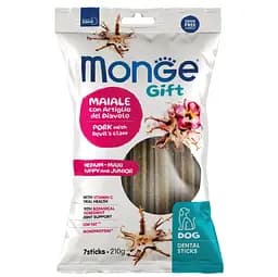 Лакомство для щенков Monge Gift Dog Puppy and Junior Medium & Maxi свинина с коренем когтя дьявола, 210 г (70085601)