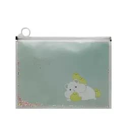 Папка для зошитів на змійці, А4+, Сипучі блискітки-Хом’ячок, 33x24.5 см, 2459-А4 (В асортименті)