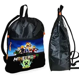 Рюкзак-мішок для взуття, спортивної форми Майнкрафт «Minecraft» дитяча сумка для змінки з розширювачем (01271)
