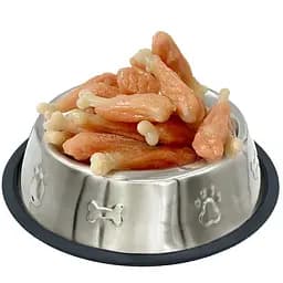 Лакомство для собак Lucky Star Ножка из мягкого мяса курицы на прессованной кости 7 см 200 г (DM006S)