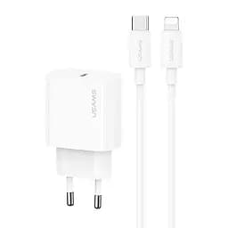 МЗП Usams US-CC226 Kit-Yi Ser. 20W (1USB-C) + кабель Type-C to Lightning White