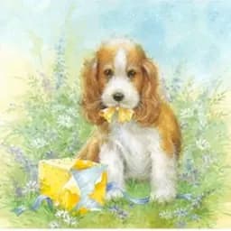 Алмазна мозаїка 30*30 см зі стразами на підрамнику повна викладка песик Ріккі