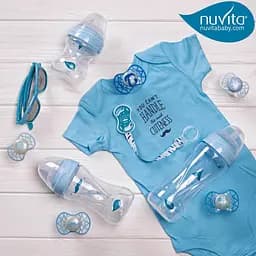 Пустушка Nuvita 7064 Air55 Cool ортодонтична 0m+ зірка блакитна NV7064BS - мініатюра 8