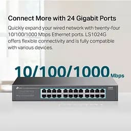 Комутатор TP-Link 24-портовий гігабітний настільний/стійковий (LS1024G) - мініатюра 9