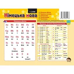 Картонка-підказка Зірка Німецька мова 1-2 клас 20х15 см