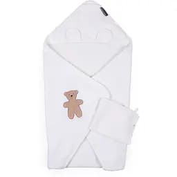 Рушник дитячий Childhome Terry Teddy 80x80 см з капюшоном білий (CCBCJMTB)