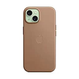 Чехол для Apple iPhone 15, FineWoven Case with MagSafe, коричневый, защитная накладка из материала FineWoven, противоударный, для iPhone, защита всего корпуса, поддержка беспроводной зарядки и MagSafe, (ARM71973) - мініатюра 4