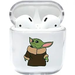 Прозорий силіконовий чохол Apple AirPods із малюнком - Baby Joda (KAP1242)