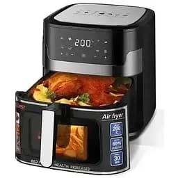 Аерофритюрниця безмасляна Zepline ZP-109A на 10.5л електрична з сенсорним керуванням 3500Вт Чорний