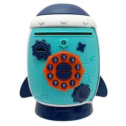 Дитячий банківський термінал "Ракета" Bambi MK 5401 музика, звуки тварин, ключ Бірюзовий