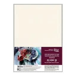 Папір для акварелі пакет А3 (29,7х42см) 200г/м2 10л Дрібне зерно ROSA Studio