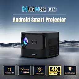Проектор H96 MAX B12 LED LCD FullHD 330AL 16:9 H700 2G/16G Android 11.0 HDMI WiFi BT чорний (H96 MAX_B12) - мініатюра 5