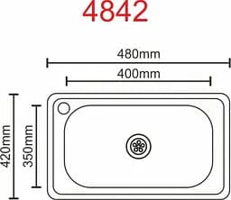 Кухонна мийка з нержавіючої сталі Platinum сатин 4842 (0,6/160 мм), R, Satin - мініатюра 6