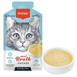 Суп для котів Wanpy Meat Broths Chicken 50г курячий беззерновий бульйон з ніжними шматочками філе