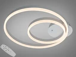 Стельова LED люстра біла 58W два кільця димер ПДУ