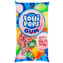 Карамельні цукерки Roshen Lollipops GUM Фруктовий мікс 920 г