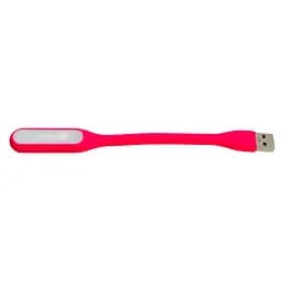Usb лампа для ноутбука гнучка світильник від повербанка рожевий 1.2W 169х18мм лампа для клавіатури - мініатюра 3