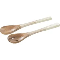 Набор приборов J-line для салата, пасты из дерева манго 34 см 2 шт. кремовый (34505)