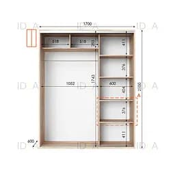 Шафа-купе Idea серія 5 170 x 60 x 210 см Дуб сонома - мініатюра 2