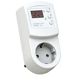 Сетевой фильтр защитное реле Voltronic ZUBR-R1 16А, 3000ВА, 120-280В, с индикатором напряжения - мініатюра 1