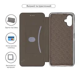 Чехол-книжка для Samsung Galaxy A06 (A065), G-Case, черный, кожаный чехол-книга из экокожи (PU) и TPU, с магнитом, с подставкой и вместительным кардхолдером, противоударный, защита всего корпуса, ArmorStandart (ARM80127) - мініатюра 3