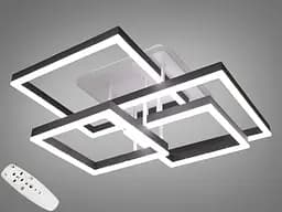 Люстра стельова LED Diasha 7002BK, 145W, 3200K-6500K, чорний метал, сучасний стиль для дому
