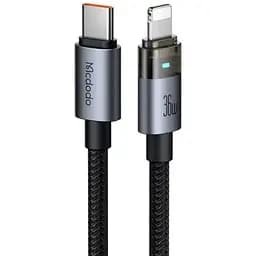 Кабель Mcdodo 36W USB-C to Lightning Transparent Cable with Charging Light 1,2 м CA-6940 Черный