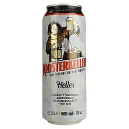 Пиво Klosterkeller Helles світле 4.9% 0.5 л з/б