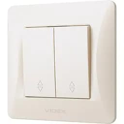 Вимикач двоклавішний Videx Binera прохідний кремовий (VF-BNSW2P-CR)