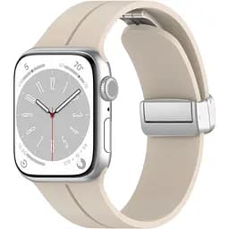 Ремінець DK CDK для Apple Watch 41mm (Series 7 / 8 / 9) Silicone Sport Magnetic (017247) (ivory / silver)