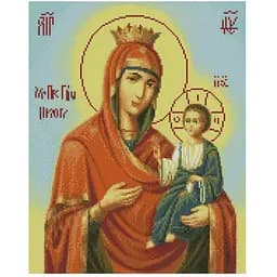 Алмазна мозаїка Ікона Іверська ікона 40х50 см алмазна вишивка на підрамнику