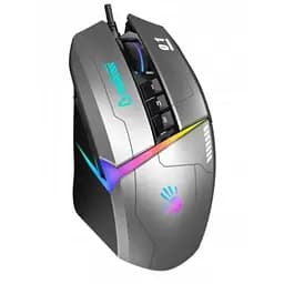 Миша Bloody W60 Max, Gun Grey, USB, оптична (сенсор MAX BC3332-A), 100-10000 dpi, RGB підсвічування (5 режимів), 10 кнопок, ножки X'Glide, 1.8 м