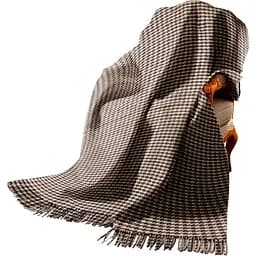 Плед Love You Палермо Гусиные лапки шерстяной 140х200 см коричневый (4622)