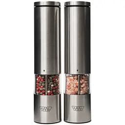 Набір електричних млинів для солі, перцю та спецій KSL сріблястий 